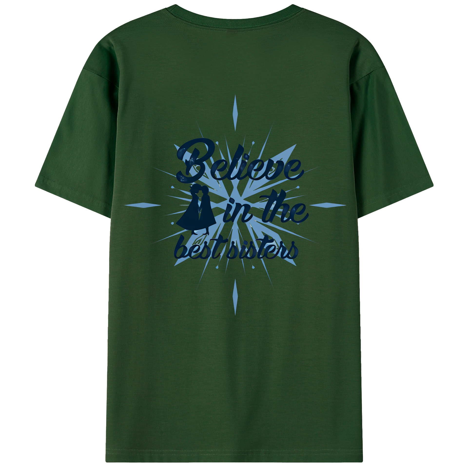 （画像用） アナと雪の女王 アンナ エルサ Frozen Anna Elsa 綿100％半袖Tシャツ（背面プリント）